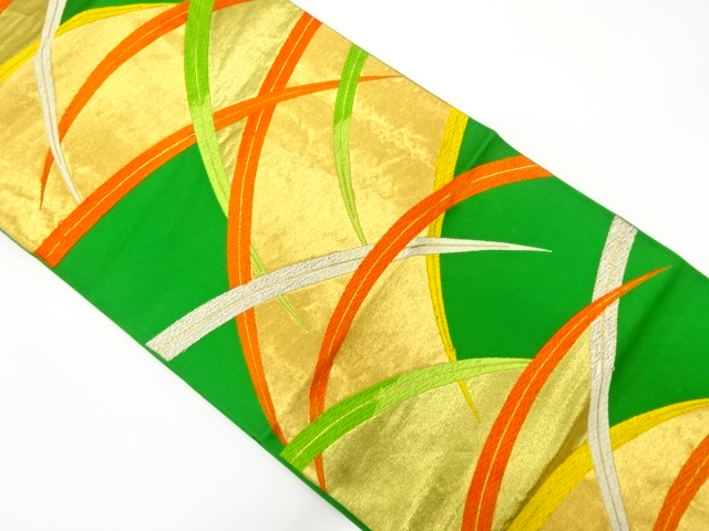 JAPANESE KIMONO / ANTIQUE FUKURO OBI / SILK / WOVEN GRASS